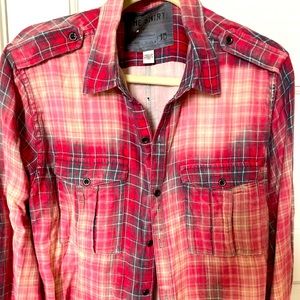 Joe’s Long Plaid Sleeve Button Down Shirt